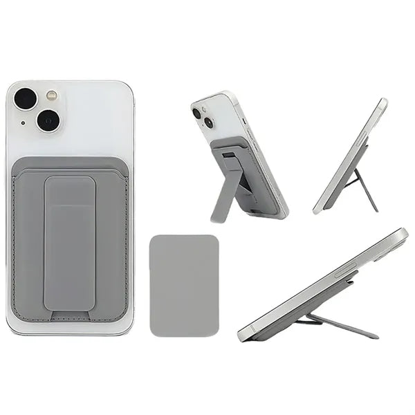 2 In 1 Slim Magnetic Leather Card Holder & Phone Stand