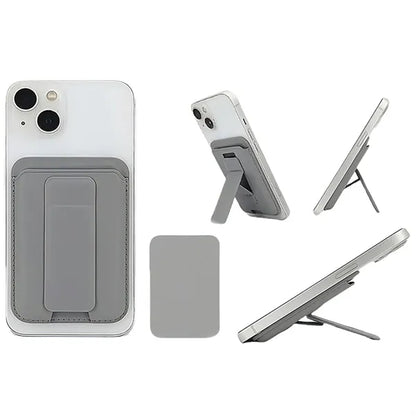 2 In 1 Slim Magnetic Leather Card Holder & Phone Stand