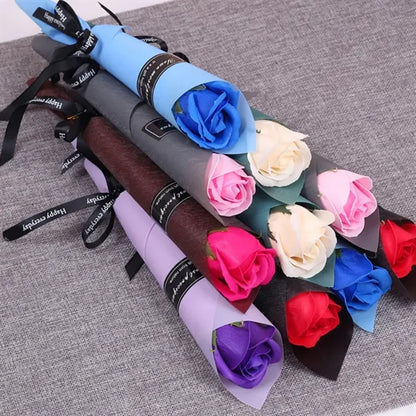 Gift wedding rose carnation artificial soap flower bouquet