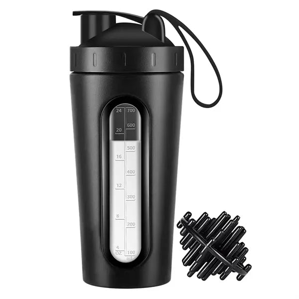 28oz Insulated Protein Shaker Bottle with Visible Window