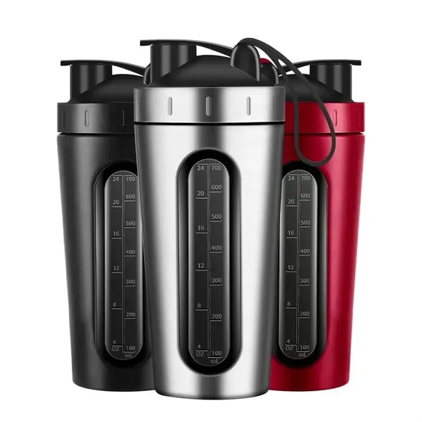 28oz Insulated Protein Shaker Bottle with Visible Window