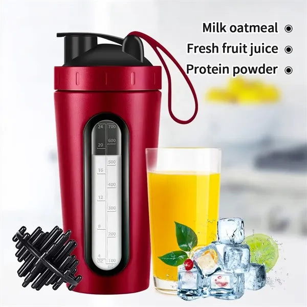 28oz Insulated Protein Shaker Bottle with Visible Window