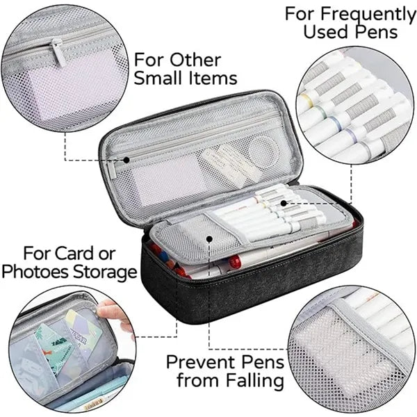 Large Storage Pencil Case For College & High School
