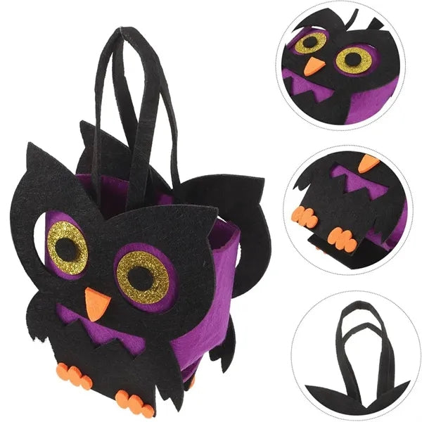 Halloween Felt Tote Bag Customizable Trick-or-Treat Design