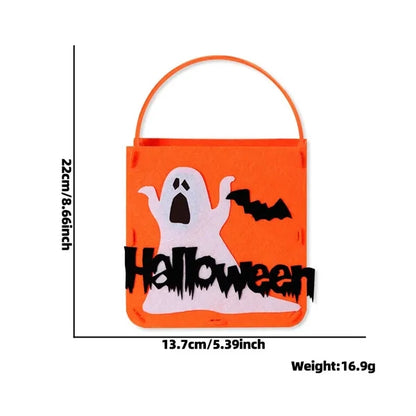 Halloween Felt Tote Bag Customizable Trick-or-Treat Design