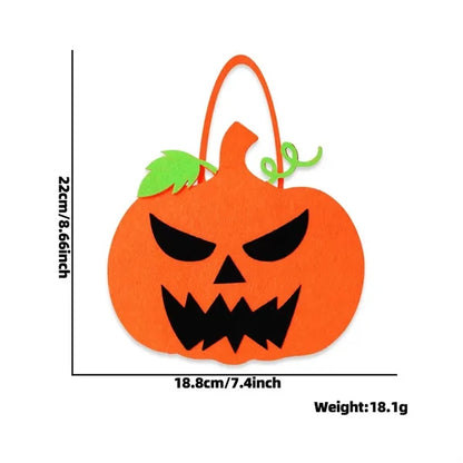 Halloween Felt Tote Bag Customizable Trick-or-Treat Design