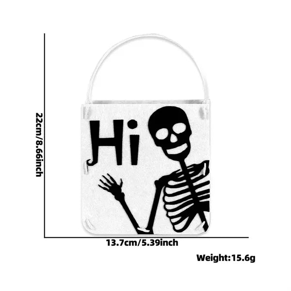 Halloween Felt Tote Bag Customizable Trick-or-Treat Design