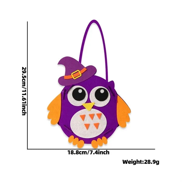 Halloween Felt Tote Bag Customizable Trick-or-Treat Design