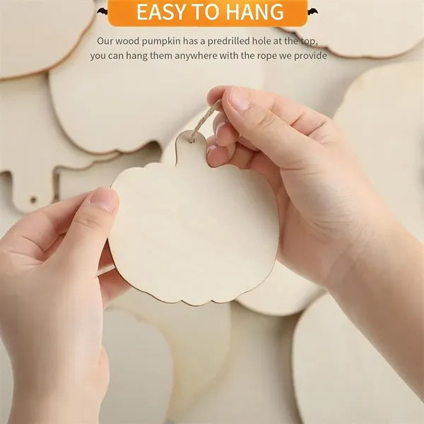Halloween Wooden Pumpkin Cutouts Blank Hanging Ornaments