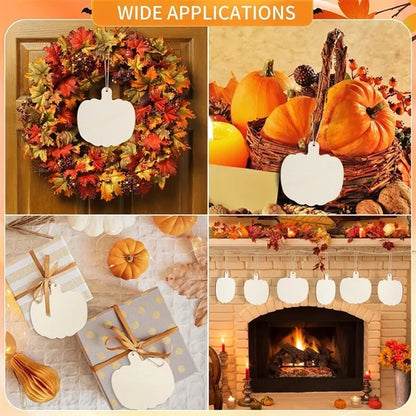 Halloween Wooden Pumpkin Cutouts Blank Hanging Ornaments