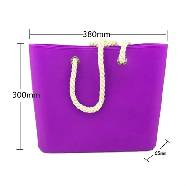 Custom Waterproof Silicone Beach Tote Bag with Rope Handles