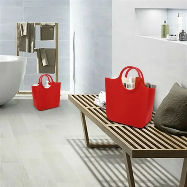 Custom Silicone Beach Grocery Tote Bag with Round Handles