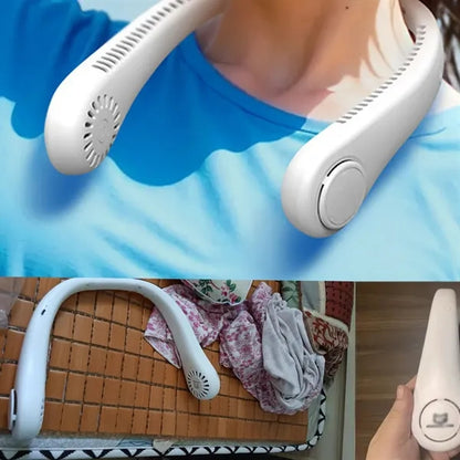 Outdoor Mini Neck Hanging Fans Leafless Silent Cooling Fans