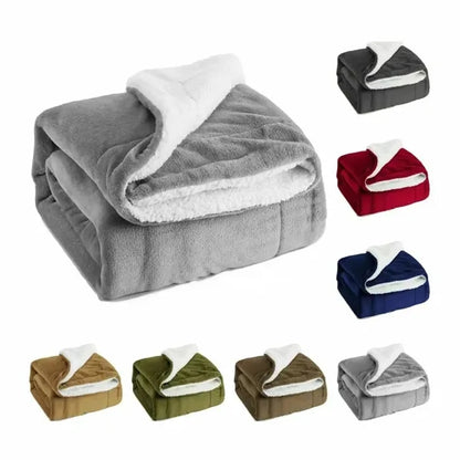 Thickened Double Flannel Velvet Throw Blanket