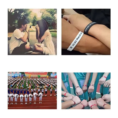 Rubber Running Bracelets Outdoor Hiking Wristbands