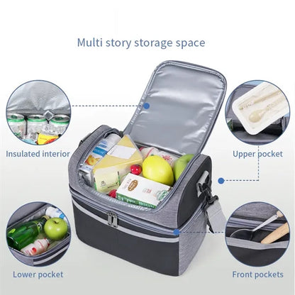 Double Layer Leakproof Insulated Refrigerated Box Tote Bag