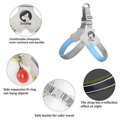 Custom Reflective Dog Harness Y Style Fit