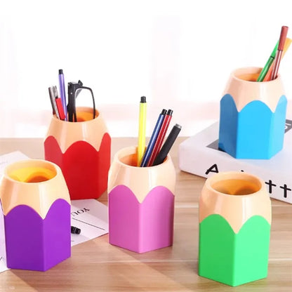 Pencil-Shaped Stationery Storage Pen Holder Tube Desktop