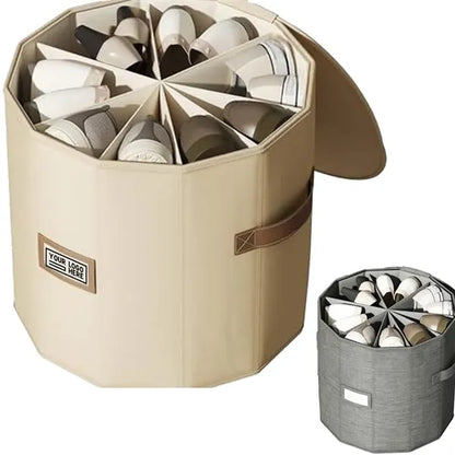 Cylindrical Shoe Storage Organizer with Removable Dividers