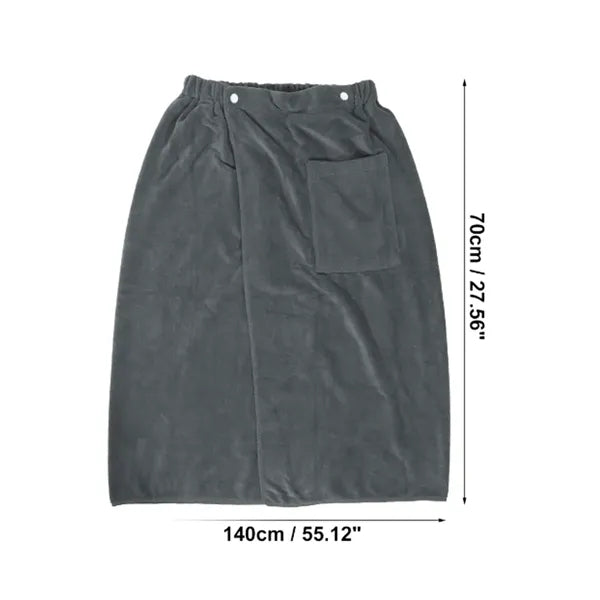 Wearable Men's Bath Towel with Pocket