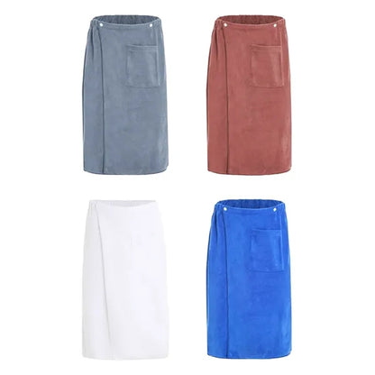Wearable Men's Bath Towel with Pocket