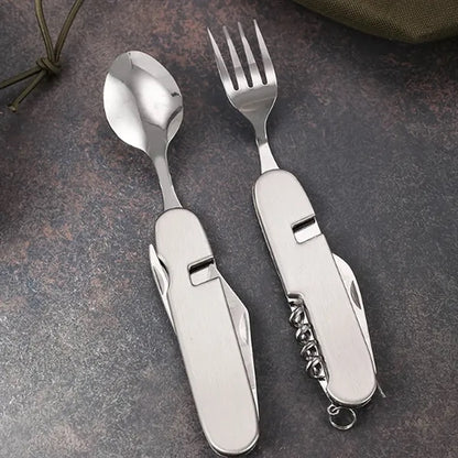 Outdoor Stainless Steel Camping Cutlery Tool Utensil Set