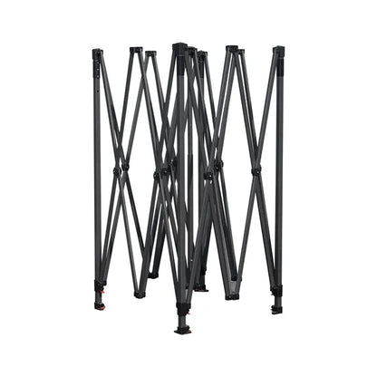 10'X10' Steel Frame Tent w/ Full Back Wall+2 Half Side Walls
