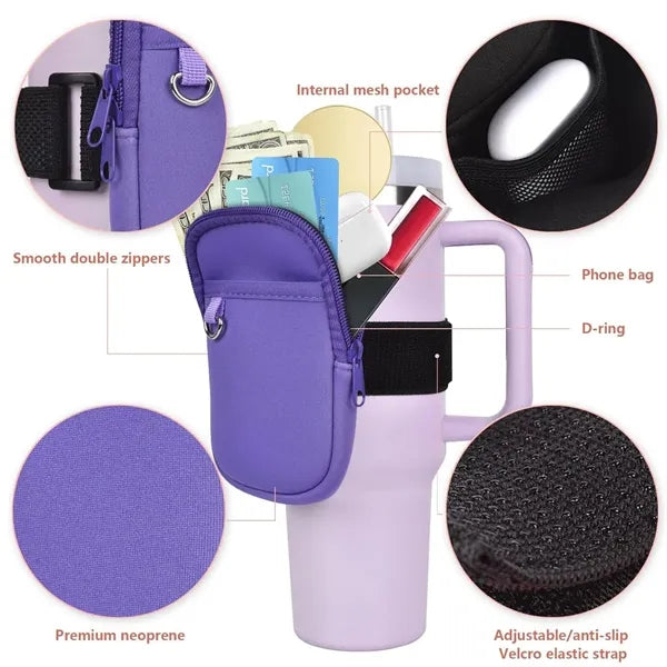 Neoprene Travel Tumbler Zippered Pouch