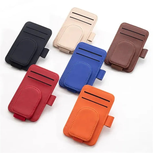 Leather Sunglasses Holder Auto Visor Accessories for Car