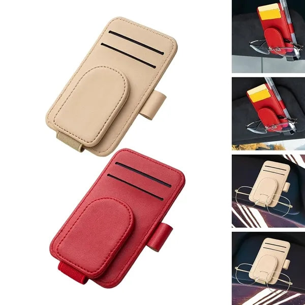 Leather Sunglasses Holder Auto Visor Accessories for Car