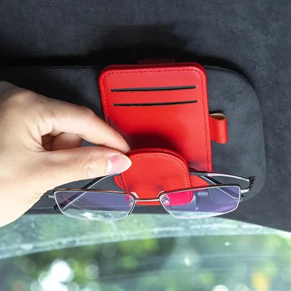 Leather Sunglasses Holder Auto Visor Accessories for Car