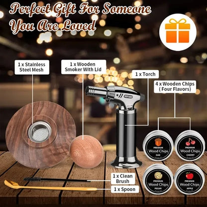 Whiskey Smoker Kit - Cocktail Smoking Set with Butane Torch