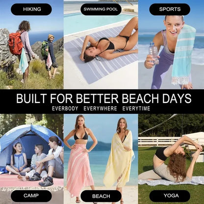 Cotton Polyester Quick Dry Beach Towel Sand Blanket