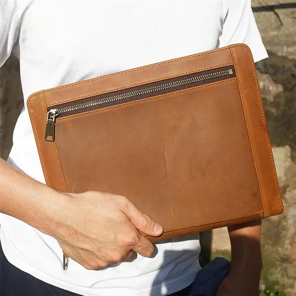 A4 Genuine Leather Folder Organizer