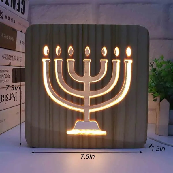 3D Jesus Cross Wooden Lamp