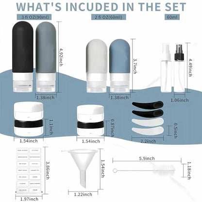17 Pack Travel Bottles For Toiletries Silicone Containers