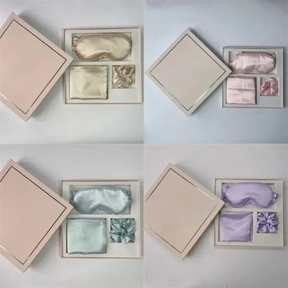 Double-Layer Imitation Silk Sleep Eye Mask Gift Box Set