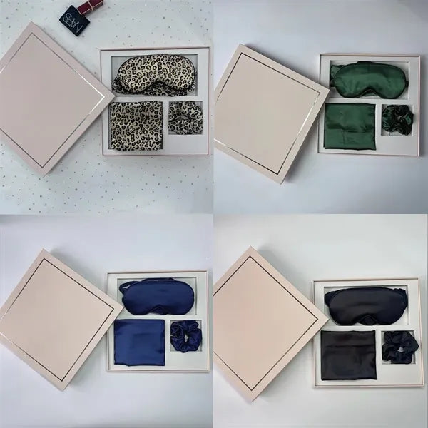 Double-Layer Imitation Silk Sleep Eye Mask Gift Box Set
