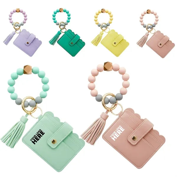 Wristlet Bracelet Keychain Wallet Credit Card Holder