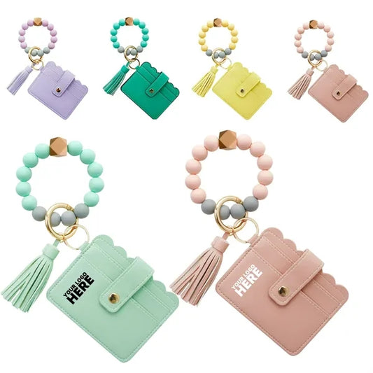 Wristlet Bracelet Keychain Wallet Credit Card Holder