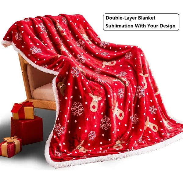 Custom Sherpa Fleece Throw Blankets 50x60