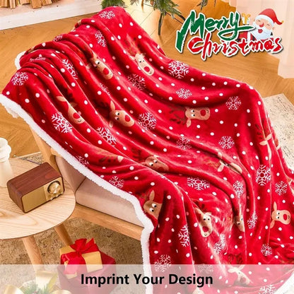 Custom Sherpa Fleece Throw Blankets 50x60