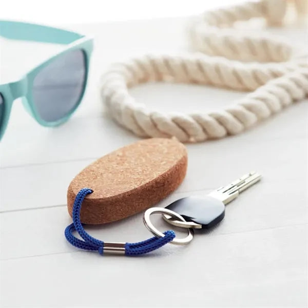 Custom Eco-Friendly Cork Floating Oval Keychain Tag