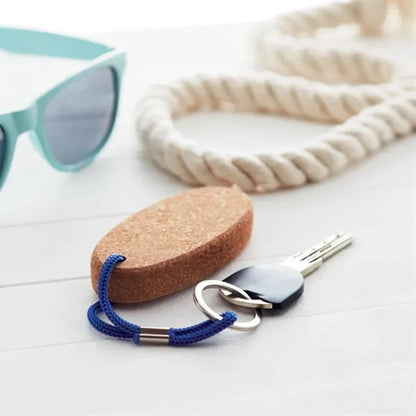 Custom Eco-Friendly Cork Floating Oval Keychain Tag