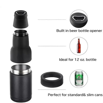 12oz Stainless 3 1 Can Cooler Beer Bottle Insulated Tumbler