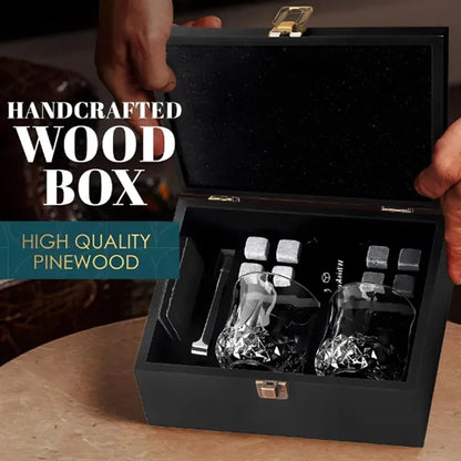 Whiskey Chilling Stone Gift Set w/ Glasses & Felt Coasters