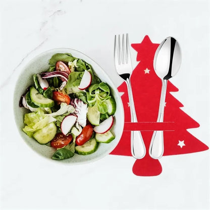 Festive Christmas Tableware Silverware Holders