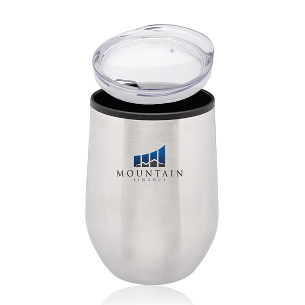 12 oz. Shelby Stemless Wine Glass with lid