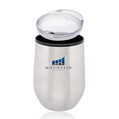 12 oz. Shelby Stemless Wine Glass with lid