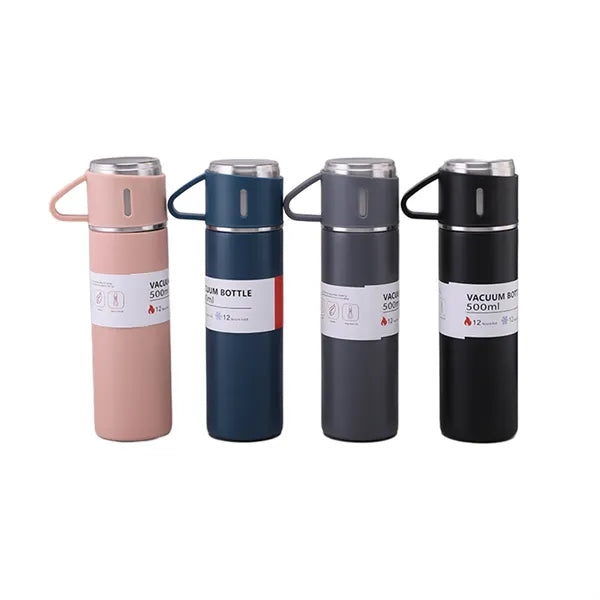 Deluxe Stainless Steel Thermos And Cup Gift Set